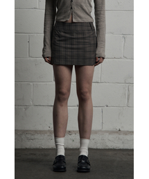 CLASSIC CHECK MINI SKIRT DARK BEIGE
