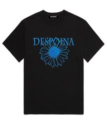 グリッターフラワー半袖Tシャツ (DPTS002) ブラック/S.ブルー
