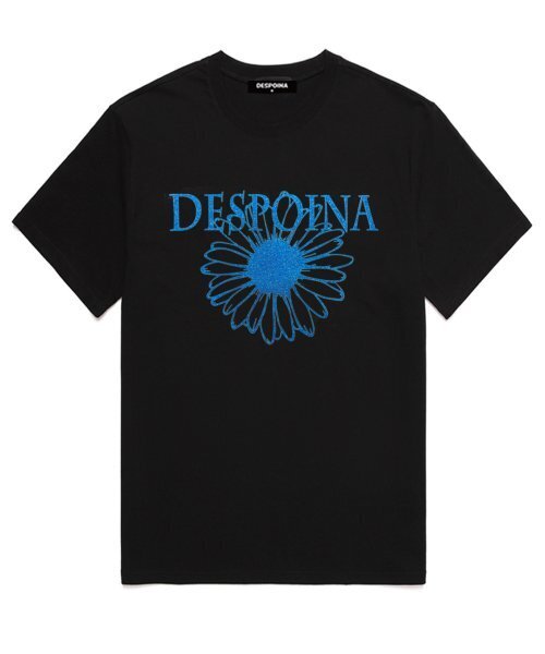 OUSE(オウズ)の「グリッターフラワー半袖Tシャツ (DPTS002) ブラック/S.ブルー(Tシャツ/カットソー・レディース・その他・LARGE/MEDIUM/SMALL/XX-LARGE/X-LARGE)」の1枚目の写真