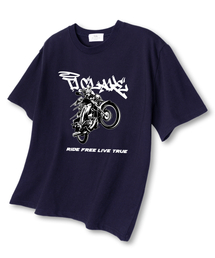 ライドフリー オーバーサイズ 半袖Tシャツ ネイビー