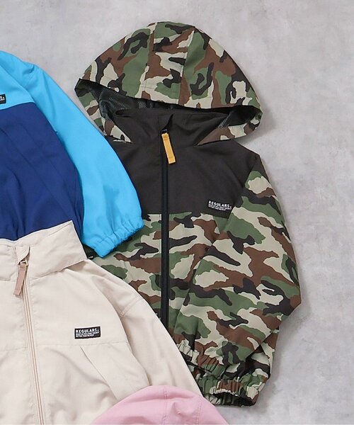 BREEZE（ブリーズ）の「カラバリウィンドブレーカー_ジュニア対応（ナイロンジャケット・キッズ・ピンク/レインボー/カモフラージュ/ベージュ/レモンイエロー/ブルー・110/100/90/80/120/160/150/140/130）」の6枚目の写真