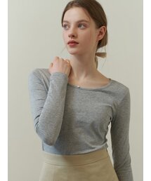 RE_L（リエル）の「Base cotton t-shirt (gray)（Tシャツ/カットソー）」
