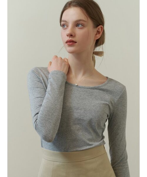 RE_L(リエル)の「Base cotton t-shirt (gray)(Tシャツ/カットソー・レディース・その他・FREE)」の1枚目の写真