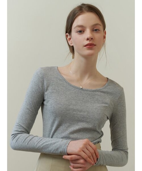 RE_L(リエル)の「Base cotton t-shirt (gray)(Tシャツ/カットソー・レディース・その他・FREE)」の2枚目の写真