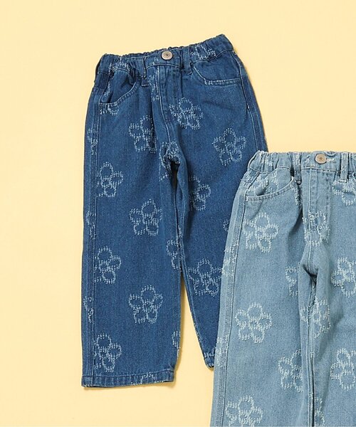 BREEZE(브리즈)의 「플라워 데님 팬츠_주니어 대응(데님 팬츠)」｜블루