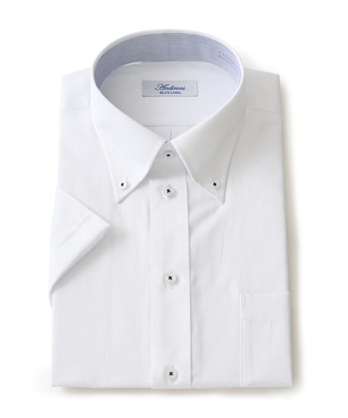 TETE HOMME(テットオム)の「形態安定 アイスキープ T/Cドレスシャツ / 半袖ビジネスシャツ(ビジネスシャツ・メンズ・サックスブルー系1/グレー系1/ホワイト系1/ホワイト系3/グレー系2/ホワイト系2/サックスブルー系3/サックスブルー系2・MEDIUM/X-LARGE/LARGE)」の2枚目の写真