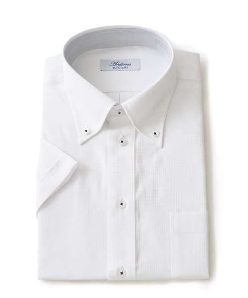 TETE HOMME(テットオム)の「形態安定 アイスキープ T/Cドレスシャツ / 半袖ビジネスシャツ(ビジネスシャツ・メンズ・サックスブルー系1/グレー系1/ホワイト系1/ホワイト系3/グレー系2/ホワイト系2/サックスブルー系3/サックスブルー系2・MEDIUM/X-LARGE/LARGE)」の1枚目の写真