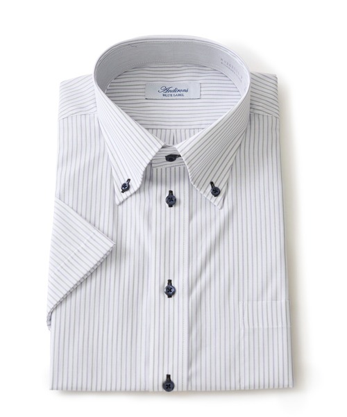 TETE HOMME(テットオム)の「形態安定 アイスキープ T/Cドレスシャツ / 半袖ビジネスシャツ(ビジネスシャツ・メンズ・サックスブルー系1/グレー系1/ホワイト系1/ホワイト系3/グレー系2/ホワイト系2/サックスブルー系3/サックスブルー系2・MEDIUM/X-LARGE/LARGE)」の3枚目の写真