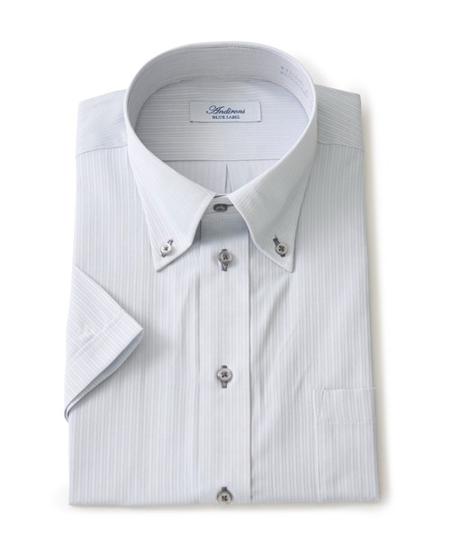 TETE HOMME(テットオム)の「形態安定 アイスキープ T/Cドレスシャツ / 半袖ビジネスシャツ(ビジネスシャツ・メンズ・サックスブルー系1/グレー系1/ホワイト系1/ホワイト系3/グレー系2/ホワイト系2/サックスブルー系3/サックスブルー系2・MEDIUM/X-LARGE/LARGE)」の4枚目の写真