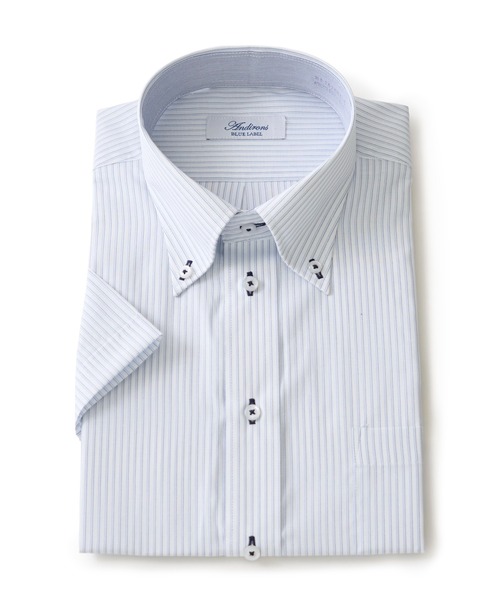 TETE HOMME(テットオム)の「形態安定 アイスキープ T/Cドレスシャツ / 半袖ビジネスシャツ(ビジネスシャツ・メンズ・サックスブルー系1/グレー系1/ホワイト系1/ホワイト系3/グレー系2/ホワイト系2/サックスブルー系3/サックスブルー系2・MEDIUM/X-LARGE/LARGE)」の7枚目の写真