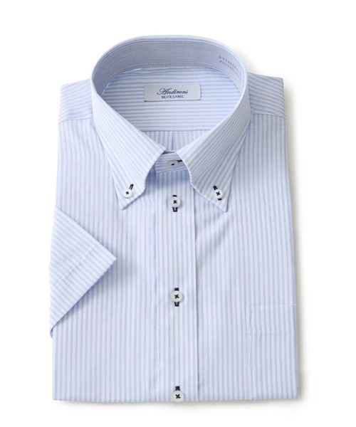 TETE HOMME(テットオム)の「形態安定 アイスキープ T/Cドレスシャツ / 半袖ビジネスシャツ(ビジネスシャツ・メンズ・サックスブルー系1/グレー系1/ホワイト系1/ホワイト系3/グレー系2/ホワイト系2/サックスブルー系3/サックスブルー系2・MEDIUM/X-LARGE/LARGE)」の8枚目の写真
