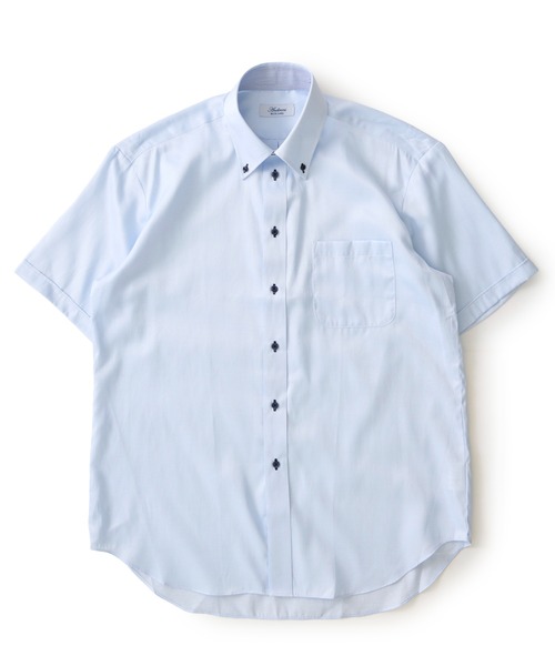 TETE HOMME(テットオム)の「形態安定 アイスキープ T/Cドレスシャツ / 半袖ビジネスシャツ(ビジネスシャツ・メンズ・サックスブルー系1/グレー系1/ホワイト系1/ホワイト系3/グレー系2/ホワイト系2/サックスブルー系3/サックスブルー系2・MEDIUM/X-LARGE/LARGE)」の17枚目の写真
