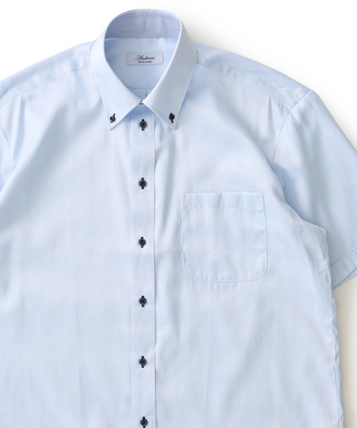 TETE HOMME(テットオム)の「形態安定 アイスキープ T/Cドレスシャツ / 半袖ビジネスシャツ(ビジネスシャツ・メンズ・サックスブルー系1/グレー系1/ホワイト系1/ホワイト系3/グレー系2/ホワイト系2/サックスブルー系3/サックスブルー系2・MEDIUM/X-LARGE/LARGE)」の19枚目の写真