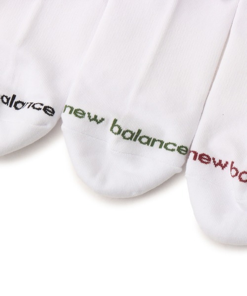 NEW BALANCE（ニューバランス）の「New Balance NB Script Logo Quarter Crew 3 Pack / ニューバランス スクリプトロゴクォータークルー3 パック（ソックス/靴下・レディース・ホワイト・L/M/S）」の4枚目の写真