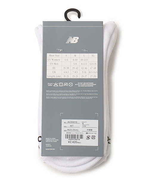 NEW BALANCE（ニューバランス）の「New Balance NB Script Logo Quarter Crew 3 Pack / ニューバランス スクリプトロゴクォータークルー3 パック（ソックス/靴下・レディース・ホワイト・L/M/S）」の3枚目の写真