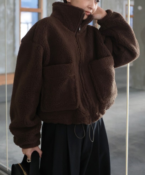 Marient（マリエント）の「ボアジップアウター（その他アウター・レディース・ブラウン/グレー・FREE）」の6枚目の写真