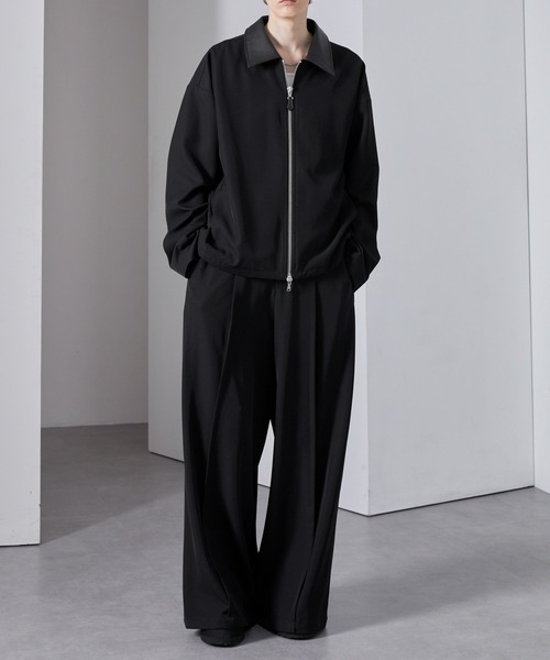 Loose/ルース（ルース）の「合皮切替 ショートダブルジップブルゾン（ブルゾン・メンズ・アッシュグレー/ブラック/ネイビー・L/M/S）」の11枚目の写真