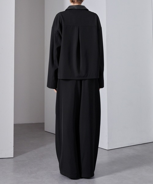 Loose/ルース（ルース）の「合皮切替 ショートダブルジップブルゾン（ブルゾン・メンズ・アッシュグレー/ブラック/ネイビー・L/M/S）」の13枚目の写真