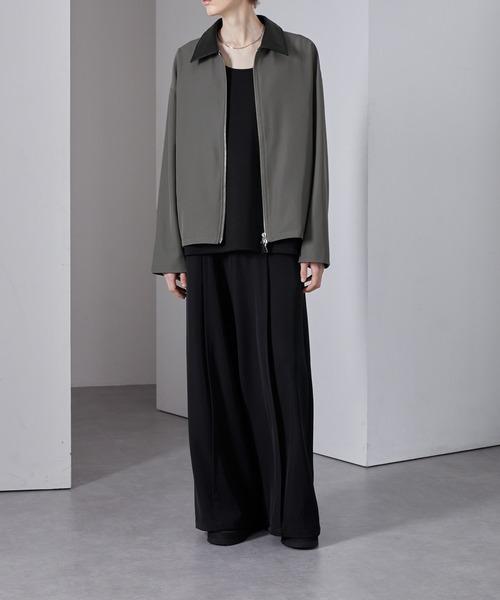 Loose/ルース（ルース）の「合皮切替 ショートダブルジップブルゾン（ブルゾン・メンズ・アッシュグレー/ブラック/ネイビー・L/M/S）」の20枚目の写真