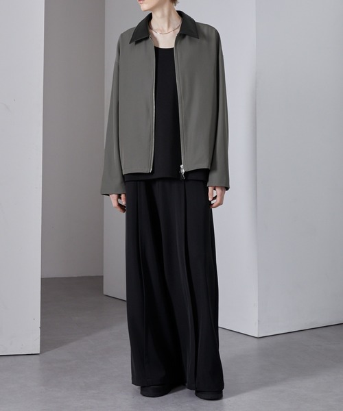 Loose/ルース（ルース）の「合皮切替 ショートダブルジップブルゾン（ブルゾン・メンズ・アッシュグレー/ブラック/ネイビー・L/M/S）」の21枚目の写真