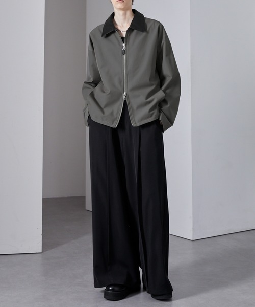 Loose/ルース（ルース）の「合皮切替 ショートダブルジップブルゾン（ブルゾン・メンズ・アッシュグレー/ブラック/ネイビー・L/M/S）」の22枚目の写真