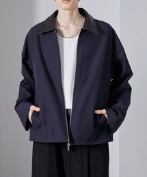 Loose/ルース（ルース）の「合皮切替 ショートダブルジップブルゾン（ブルゾン）」