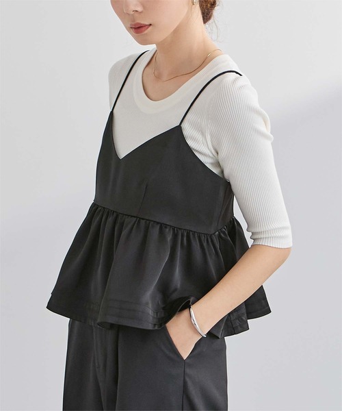 UR'S（ユアーズ）の「フレアサテンキャミソール（キャミソール・レディース・チャコール/ブラック・L/M/S）」の2枚目の写真