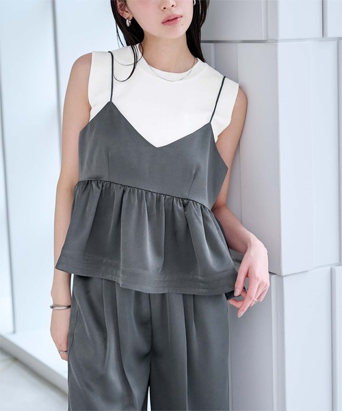 UR'S（ユアーズ）の「フレアサテンキャミソール（キャミソール・レディース・チャコール/ブラック・L/M/S）」の11枚目の写真