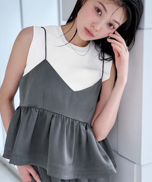 UR'S（ユアーズ）の「フレアサテンキャミソール（キャミソール・レディース・チャコール/ブラック・L/M/S）」の13枚目の写真