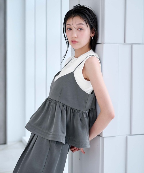 UR'S（ユアーズ）の「フレアサテンキャミソール（キャミソール・レディース・チャコール/ブラック・L/M/S）」の14枚目の写真