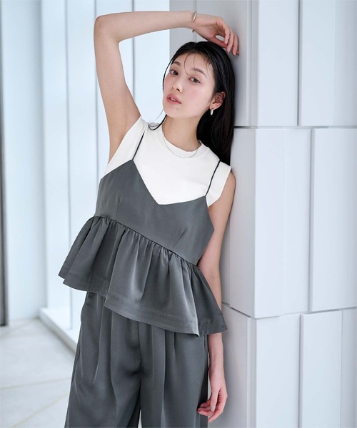 UR'S（ユアーズ）の「フレアサテンキャミソール（キャミソール・レディース・チャコール/ブラック・L/M/S）」の15枚目の写真
