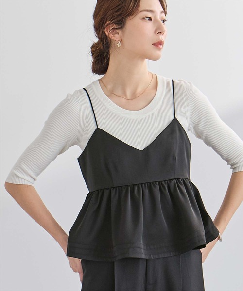 UR'S（ユアーズ）の「フレアサテンキャミソール（キャミソール・レディース・チャコール/ブラック・L/M/S）」の8枚目の写真