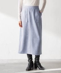【WEB限定】フェイクスエードナロースカート≪セットアップ対応/洗える≫