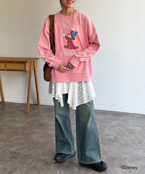 CPCM（シーピーシーエム）の「DisneyFantasia/裏毛スウェット（ニット/セーター・レディース・ピンク/ネイビー/ブラック/サックスブルー・FREE）」の6枚目の写真