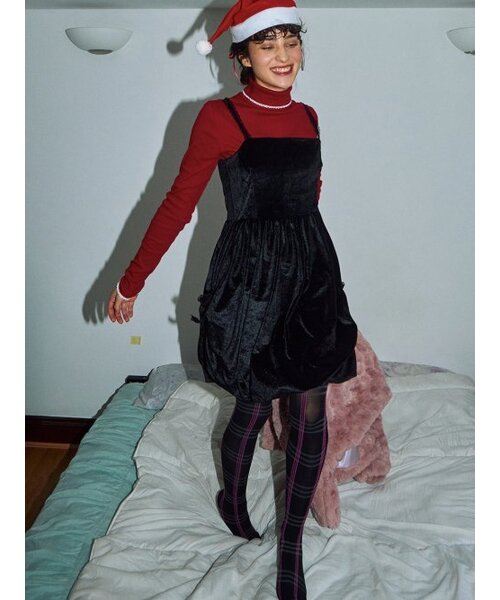 TILDA MA TILDA(チルダマチルダ)の「ベルベットバブルワンピース_ブラック(ワンピース・レディース・その他・MEDIUM/SMALL)」の1枚目の写真