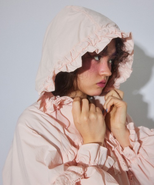 Candy Stripper（キャンディストリッパー）の「LACY TRACK ジャケット（ブルゾン・レディース・ピンク/ブラック/オフホワイト・FREE）」の10枚目の写真