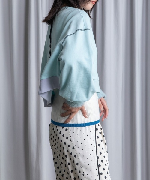 MARECHAL TERRE（マルシャルテル）の「ショート丈スウェット（スウェット・レディース・オレンジ/アイボリー/グレー/ライトブルー/ブラック・MEDIUM）」の14枚目の写真