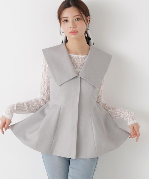 a/mie（アミー）の「＜ａ＞ビックカラージレ / 1216159200（ベスト・レディース・ブラック/グレー・MEDIUM/SMALL）」の18枚目の写真