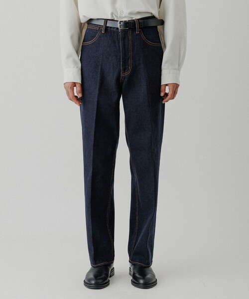 ADAM ET ROPE'(アダムエロペ)の「ストレート スラックスデニム / ADAM ET ROPE' JEANS -IMAG-(デニムパンツ・メンズ・ブラック系その他/ネイビー・S/M/L/XL)」の6枚目の写真