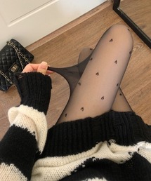 pyornim（ピョルニム）の「【26年春夏新作】【2足セット】リボン ハート ドット総柄シアータイツ（タイツ/ストッキング）」