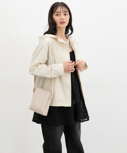 Honeys(ハニーズ)の「【非フッ素撥水加工】撥水加工フードブルゾン(ブルゾン・レディース・アイボリー/ブルーグレー/ピンク系/ベージュ/ネイビー・S/M/LL/L)」の9枚目の写真