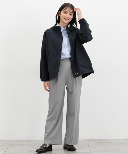 Honeys(ハニーズ)の「【非フッ素撥水加工】撥水加工フードブルゾン(ブルゾン・レディース・アイボリー/ブルーグレー/ピンク系/ベージュ/ネイビー・S/M/LL/L)」の13枚目の写真