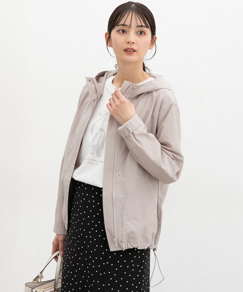 Honeys(ハニーズ)の「【非フッ素撥水加工】撥水加工フードブルゾン(ブルゾン・レディース・アイボリー/ブルーグレー/ピンク系/ベージュ/ネイビー・S/M/LL/L)」の19枚目の写真