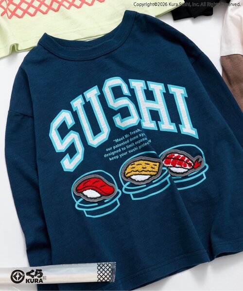 BREEZE(ブリーズ)の「【リンク】防汚加工 くら寿司コラボ 4柄4色Tシャツ(Tシャツ/カットソー・キッズ・ネイビー/オフホワイト/ライム/ブラック・110/100/90/80/140/130/120)」の4枚目の写真