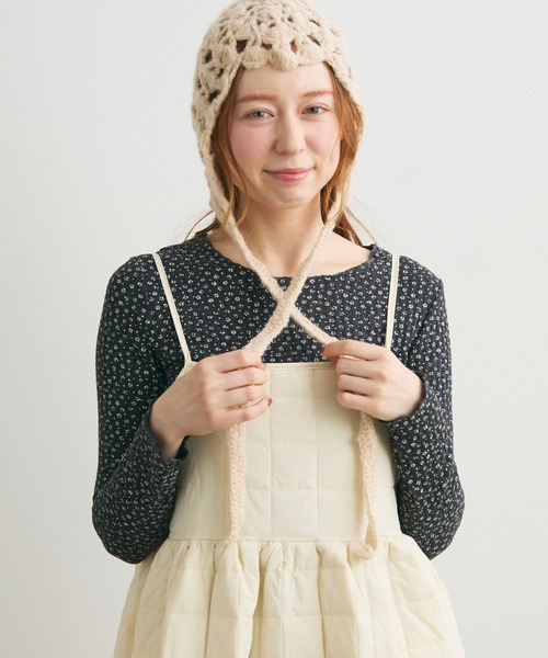 Crisp（クリスプ）の「リブフラワーTシャツ（Tシャツ/カットソー・レディース・ダークグレー/アイボリー・FREE）」の14枚目の写真