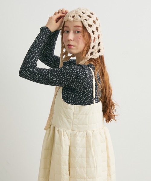 Crisp（クリスプ）の「リブフラワーTシャツ（Tシャツ/カットソー・レディース・ダークグレー/アイボリー・FREE）」の16枚目の写真