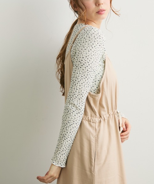 Crisp（クリスプ）の「リブフラワーTシャツ（Tシャツ/カットソー・レディース・ダークグレー/アイボリー・FREE）」の18枚目の写真