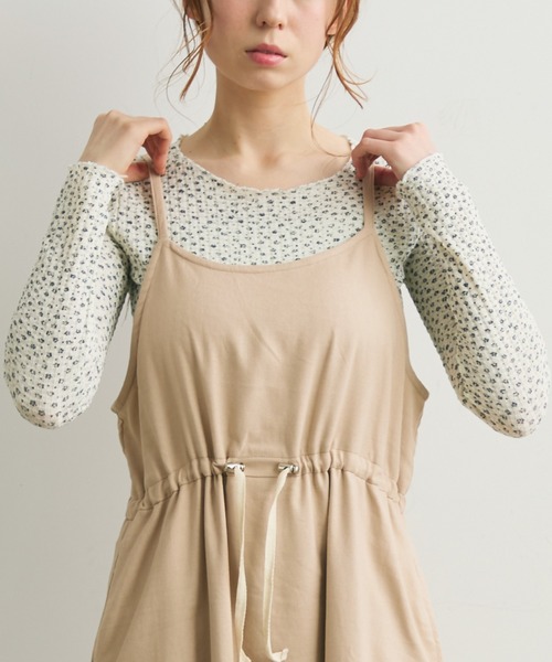 Crisp（クリスプ）の「リブフラワーTシャツ（Tシャツ/カットソー・レディース・ダークグレー/アイボリー・FREE）」の5枚目の写真