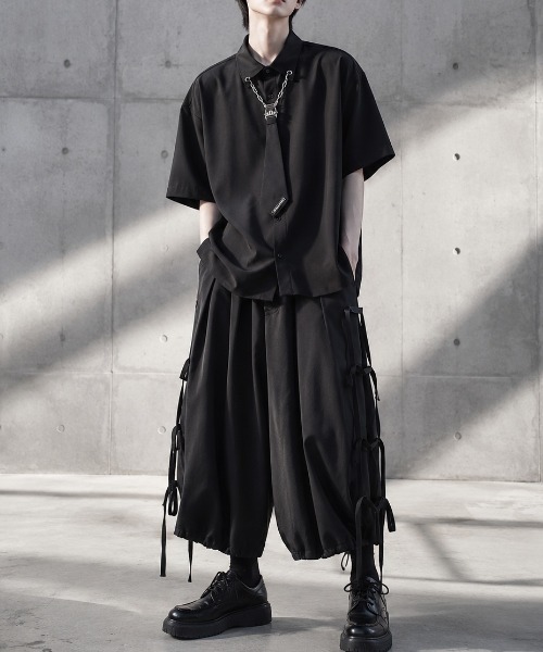 SHIBUYA Zy.(シブヤジー)の「Chainbound Formalチェーンギミックネクタイ付きシャツ(シャツ/ブラウス・メンズ・ブラック/ホワイト・M/XL/L)」の7枚目の写真