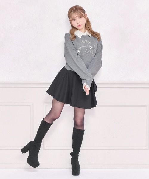 apres jour(アプレジュール)の「バックル付きフレアミニスカート(スカート・レディース・ブラック/グレー/アイボリー・フリー/X-LARGE)」の15枚目の写真